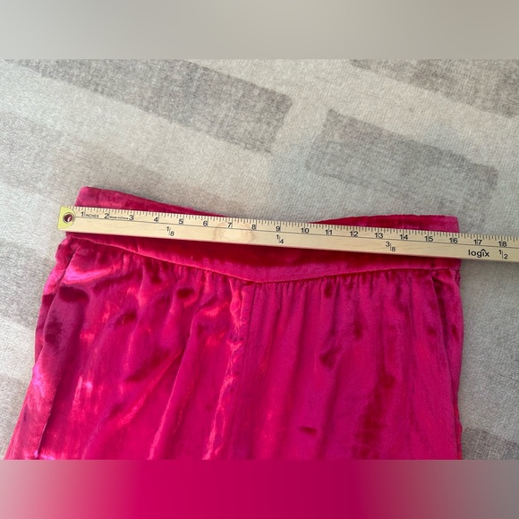Anthropologie Maeve Anastacia Velvet Wide Leg Pant in Pink (Size M) - Picture 9 of 11